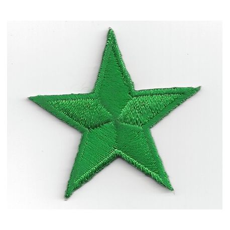 Patch brodé thermocollant étoile verte - 4 cm