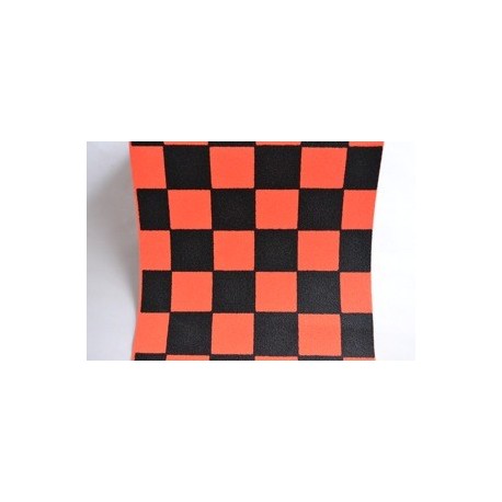 Grip de skate à damiers orange - dimension: 80 x 22 cm