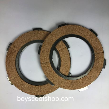 Kit 2 Disques Embrayage, origine Piaggio - Vespa 125 VNA, GT, GTR, TS, 150 GL, Sprint, PX