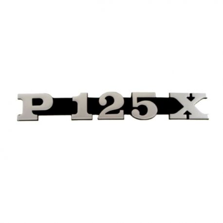 Insigne de tablier “P 125 X“, 2 inserts, 14,4 cm - Vespa P 125 X