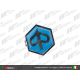 Monogramme / insigne de descente de klaxon “logo Piaggio“, à clipser, plastic 32x37 mm - Vespa PX Arcobaleno