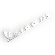 Monogramme / insigne de tablier “Vespa 125“, 14 cm, métal, 3 inserts - Vespa Type N après 1965