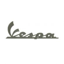 Monogramme / insigne de tablier “Vespa“, métal noir, 12,8 cm, 2 inserts - Vespa tous modèles