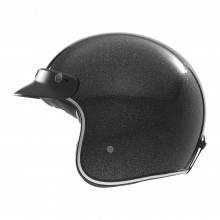 Casque jet à paillettes noires - Nox 243